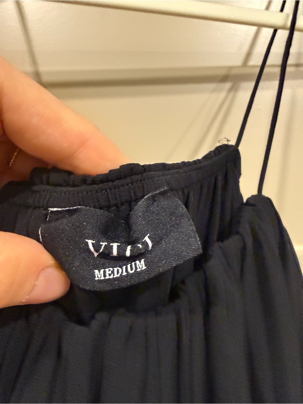 Vici Black Pleated Wide-Leg Spaghetti Strap Jumpsuit - Picture 5 of 6